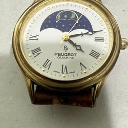 Vintage Peugeot Moon Phase Watch Requires Battery