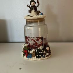 Cute snowman Christmas candle holder