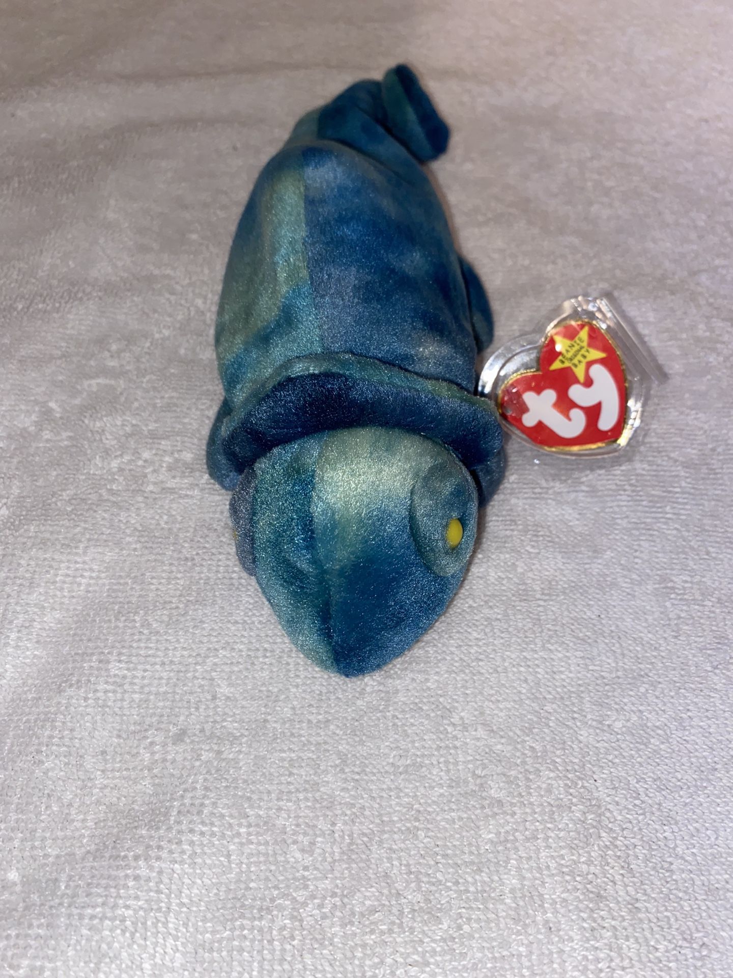 1997 TY BEANIE BABY ERROR "IGGY THE IGUANA" WITH RAINBOW THE CHAMELEON TAGS NEW