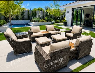 Patio furniture set with swivel chairs