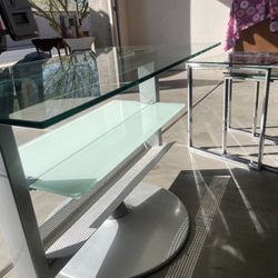 Amalfi Contemporary Glass/Metal Table