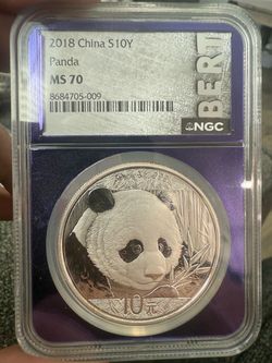 2018 China Silver Panda 10 Yuan NGC MS70