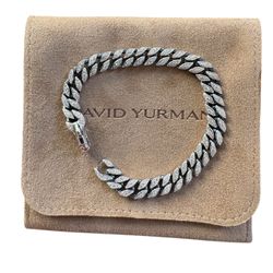 David Yurman 8mm Pave Diamond Curb Chain Bracelet