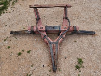 Old Antique Horse Drawn Wagon Axle & Towing Tongue Wood & Iron Parts