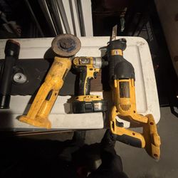 Dewalt Saw Zall  And Impact Gun And A Grinder