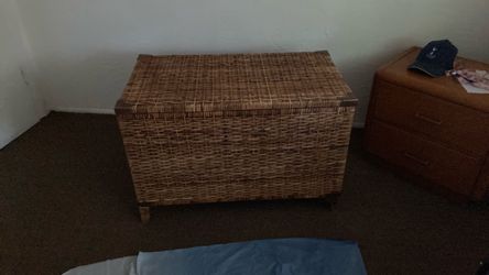 Wicker chest copper accents