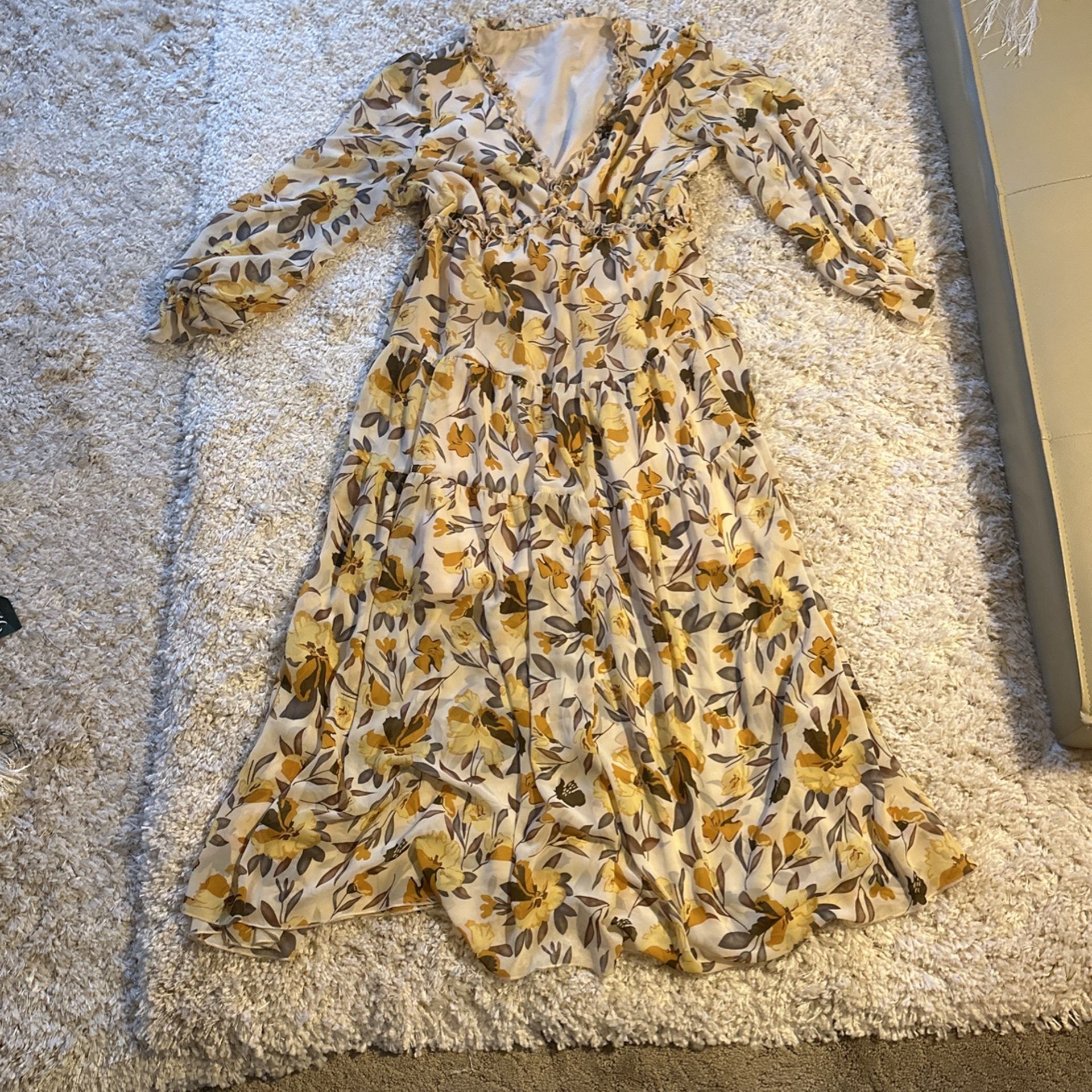 Beautiful Floral Yellow Dress