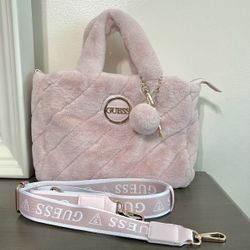 Guess Factory Pink Jodie Faux-fur Tote Bag