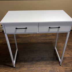 BRAND NEW SMALL 32” DESK WITH FABRIC DRAWERS