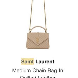 YSL Yves Saint Laurent Medium Chain Bag Quilted Leather