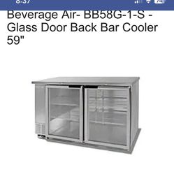 Beverage air glass door bar back cooler