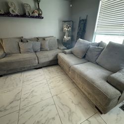 Deep Set Grey Couches