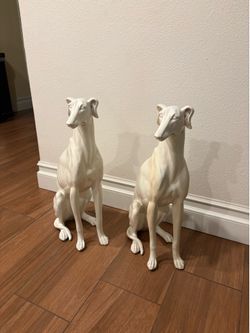 MCM greyhound sculpture set of 2