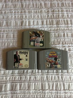 Nintendo 64 N64 Game Lot – Madden 64, Ken Griffey Jr Baseball & Ready 2 Rumble