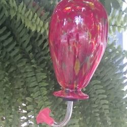 New In Box Glass Hummingbird Feeder 