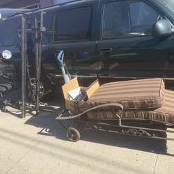 FREE CARPET CLEANER, FULL TO QUEEN SIZE BED, FRAMES, OFFICE, CHAIR, LAMP.yard  Lounge Chair.