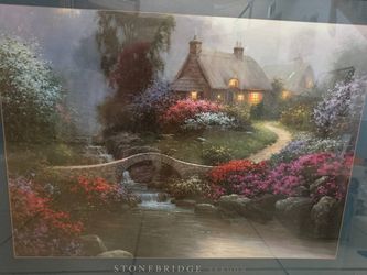 Title: Large Framed Stonebridge by Sergon Wall Art Print 39.5" x 27.5"