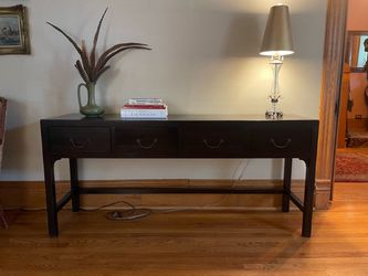 Pottery Barn Dark Wood Console Table with Four Drawers