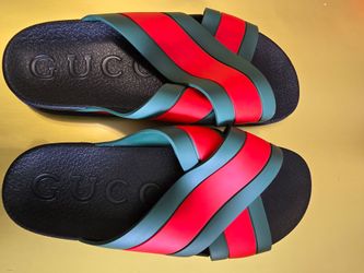 Gucci Web Stripe Slide Sandals