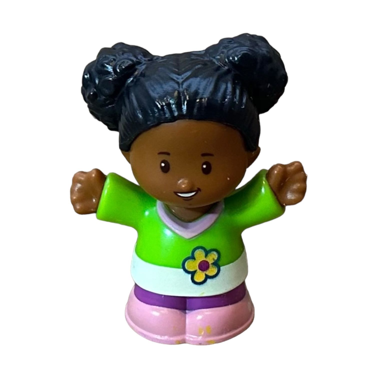 Fisher Price Little People Figure Tessa Girl Green Shirt Black Hair Toy