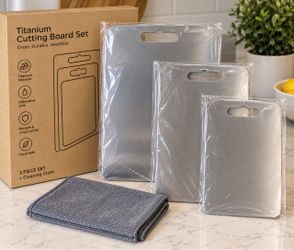 3-Piece Titanium Cutting Board Set – NEW – Dishwasher Safe