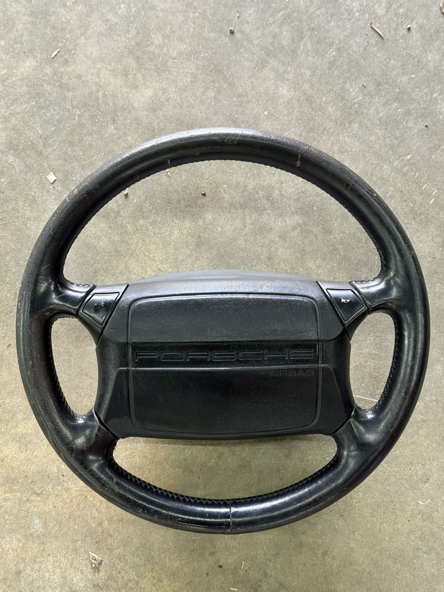 Porsche 968/944/964 Black Leather Steering Wheel