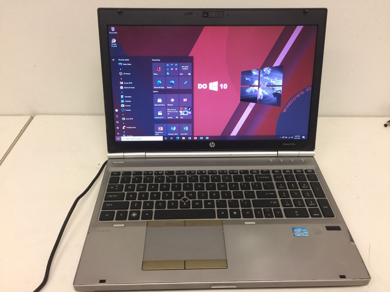Laptop Hp Elitebook 15.6” i7 Cpu 8gb 128gb Ssd Hd Win 10 Ms Office With Charger