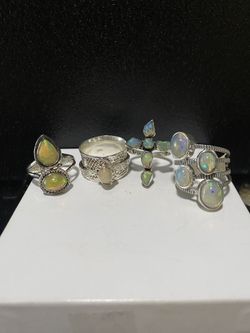 Sterling Silver Opal Rings 