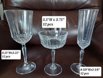 Mikasa Classic Crystal Wine Glasses, Champagne Glasses, Coupe Glasses. Set Of 12.