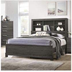 Acme Furniture Lantha Queen Bed Frame w/ bookcase