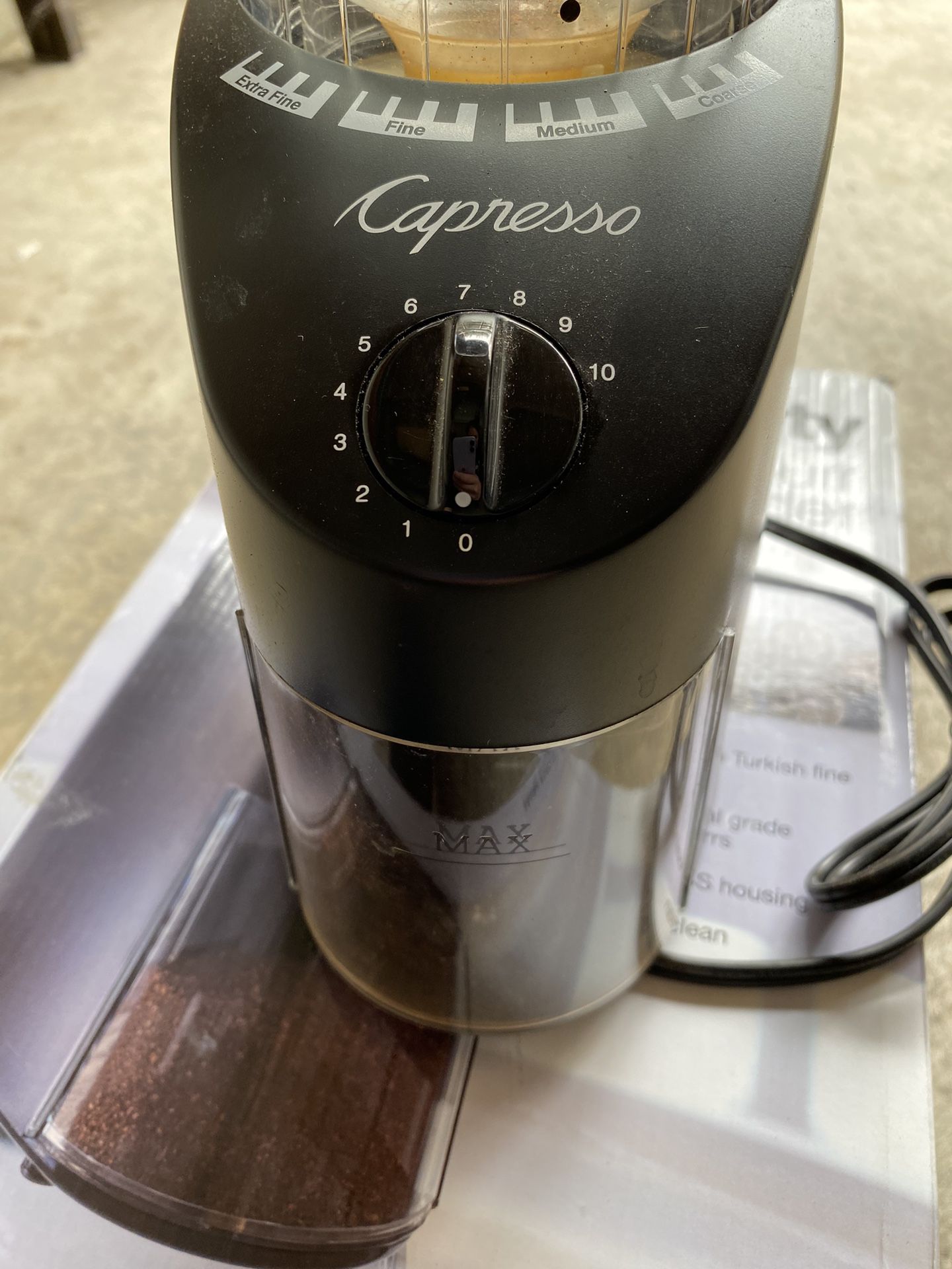 Capresso Infinity Stainless Steel Conical Burr Coffee Grinder for Sale in  Palo Alto, CA - OfferUp
