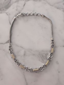 BRIGHTON Silver and Gold Two-Tone Statement Necklace