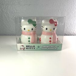 Hello Kitty Snowman Salt & Pepper Shakers