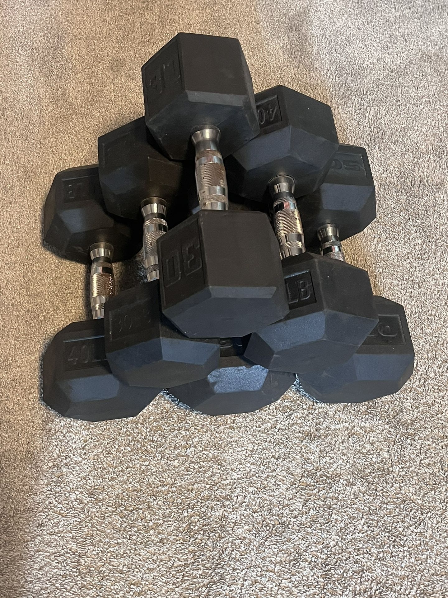 set of dumbbells