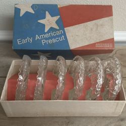 Vintage Anchor Hocking Glass Coasters Star Pattern 4.5” Set Of 6 Prescut in Box just $20