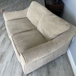 Matching Cozy Set Of Tan Sofas