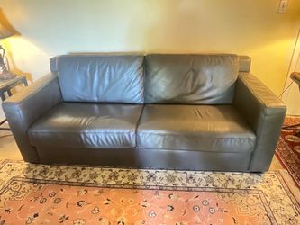 Genuine Leather Sleeper Sofa