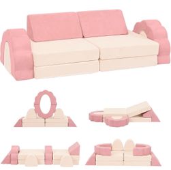 Kids 10-Piece Convertible Flower Kids Mini Play Couch, Modular Foam Sofa - Brand New in Package