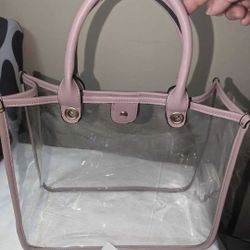MKF Mia Farrow Pink and Clear Purse Bag