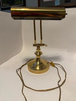 Vintage Polished Brass Piano/Bankers Desk Lamp