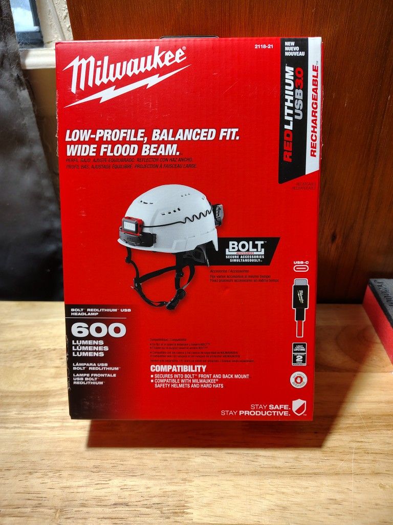 New Milwaukee Red Lithium USB Rechargeable Headlamp 