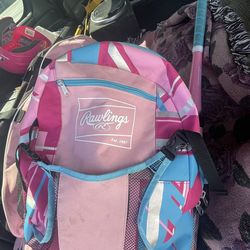 Girls softball backpack or T Ball bag