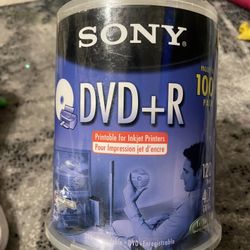 SONY DVD+R 100 Pack 120min 4.7GB 1-16X Optical Media Storage NEW Sealed