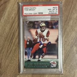 2000 Pacific Rookie Auto Tom Brady #403 PSA/DNA Michigan Wolverines Pop 39!