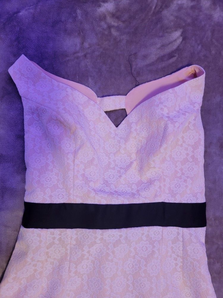 Pink Lace Bow Back Dress.