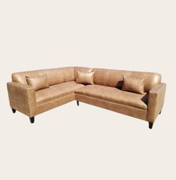BRAND NEW 7X9FT SECTIONAL COUCHES, Dakota Camel LEATHER.  Custom Made AVAILABLE