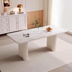 New in box   71.02" Dining Table, Modern Rectangular Kitchen Table, Indoor Dining Table 