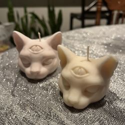 Handmade Mystical Head Cat Candle