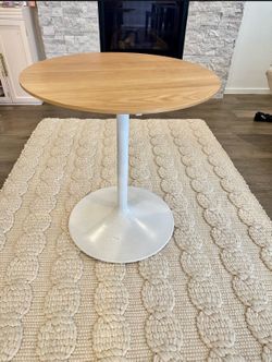 [Moving Sale] Room & Board Round Table - Solid Maple & White Steel