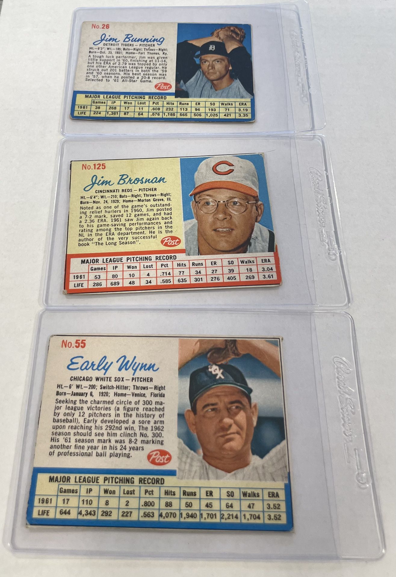 Set Of 3-1962 Post Cereal Baseball Cards $45
